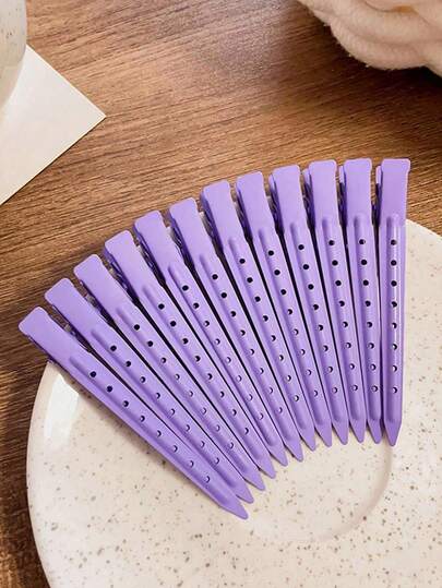 12 st/6 st kvinnor söta minimalistiska eleganta Y2K-stil avslappnad metall högkvalitativa 8,8 cm/3,46 tum legering lila ihåliga hårspännen, lämpliga för kvinnor daglig pendling, semester, smink, hårstyling, fest, högtid, present, håraccessoarer
