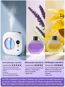 1pc Small Full-Automatic Spray Aromatherapy Machine Household Appliances, Household Fragrant Essential Oil Diffusers, With Cold Fog And Digital Display, Office Electric Air Purifier, Hotel Timed Spray Aromatherapy Machine, Aromatherapy Spray, White/Rechargeable/Wall Mounted/Desktop, Five Working Modes, Six Essential Oil Fragrance Types (Lavender, Jasmine, Gardenia, True Self, Shangri La, Hill), Durable And Fresh Air, Very Suitable For Cars, Bedrooms, Offices, Rooms, Bathrooms. - Trắng - Xem 19