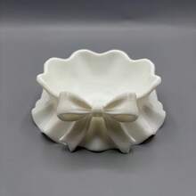 1个3D打印荷叶边蝴蝶结首饰托盘，白色塑料收纳托盘，适用于家庭、书桌、办公室、主题派对、圣诞节、感恩节、情人节、复活节、节日和生日礼物 - 彩色 - 查看 6