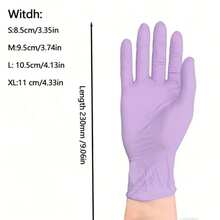 100/50/4 chiếc găng tay nitrile dùng một lần màu hồng, dụng cụ làm đẹp và chăm sóc móng, dụng cụ trang điểm, dụng cụ làm móng chân, dụng cụ làm móng nghệ thuật, găng tay vệ sinh gia dụng bền (đóng gói trong túi) - Màu tím - Xem 5