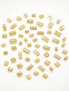 60 piezas Anillos de metal para trenzar el cabello, accesorios para el cabello de mujer - Dorado - Ver 3