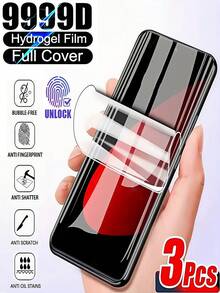 3pcs 3D Curved Ultra Clear Hydrogel Screen Protector Film Compatible With Xiaomi Note 15 14 13 Pro+4G 5G/Compatible With Samsung Galaxy S26 S25 S23 S22 S25 S24 Ultra/Compatible With Huawei//Honor//Reno///And Other Phone Models Explosion-Proof Scratch-Resistant Wear-Resistant Self-Healing Soft Film Non-Glass - Clear - View 2