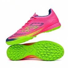 Men's TF Turf Soccer Cleats Unisex Comfortable Football Training Shoes Non-Slip Adult Cleats - Pink - View 2