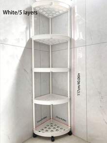 Estantería de esquina de 3/4/5 niveles, estante vertical de plástico resistente al agua y al óxido para ropa, zapatos, almacenamiento, apta para cocina, sala de estar, baño, disponible en blanco/negro, solución de almacenamiento ideal para el hogar y el baño - Multicolor - Ver 10