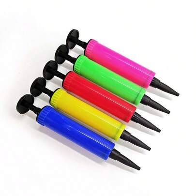 1/5pcs Manual Hand Pump Air Inflator, Portable Plastic Balloon Pump, Suitable For Birthday Party, Back To School, Valentine's Day (Random Color)