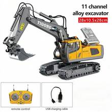 1:20 Escala Excavadora de Control Remoto de Aleación - Bulldozer RC de 11 Canales 2.4GHz con Luces Realistas, Sonidos, Cubo Móvil y Piezas de Metal - Juguete de Vehículo de Ingeniería Eléctrica, Adecuado para Niños de 6+ Años - Gran Regalo de Cumpleaños - Multicolor - Ver 14