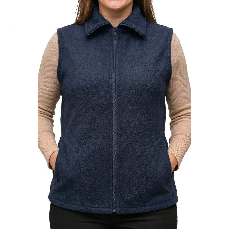 NASHLY Women Sweater Vests - Blue - View 1