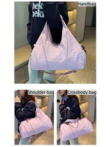 女士健身包，带鞋仓的旅行手提包 - 彩色 - 查看 5