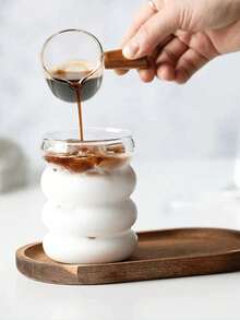 INS Style Cute Milk Glass Cup, Breakfast Cup, Creative And Simple Yogurt Cup, Transparent Circle Coffee Cup, Suitable For Women, Can Hold Beverages, Milk Tea, Ideal Stationery Item For Back To School Season - Clear - View 11