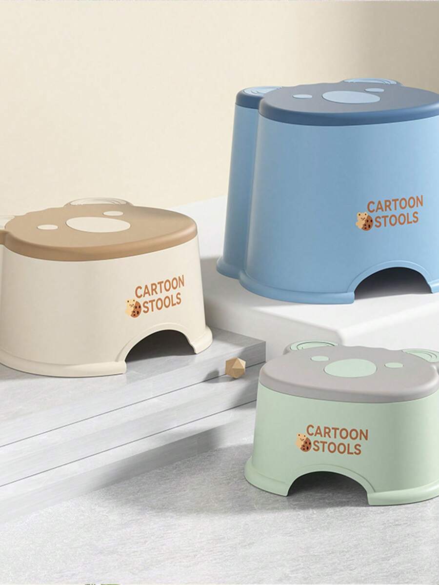 Plastic Small Stool, Cartoon Stool For Home Use, Bathroom Shower Stool, Small Chair, Creative Bench - Multicolor - View 1
