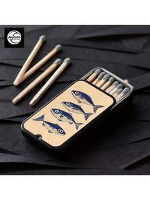 铁艺金枪鱼图案火柴盒，滑动式盒盖，仿佛承载着浩瀚无垠的海洋！这款装饰性收纳盒可用于存放小物件，增添独特魅力，不含火柴。时尚精致的火柴盒设计，是馈赠亲友、万圣节、圣诞节、节日、收藏家、生日礼物、新年礼物以及房间装饰的理想之选。 - 彩色 - 查看 4