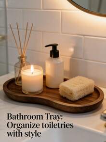 High-Quality Wooden Tray Suitable For Bathroom, Perfume Tray, Kitchen Tray, Reception Tray, Decorative Tray, Applicable For Room Decor, Home Decor, Bathroom Decor And Living Room Decor, Widely Used Wooden Tray In Household - C-Wood Color - View 10