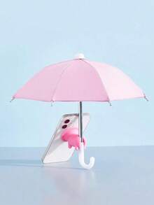 1pc Pink Silicone + Pink Piglet Accessory, Silicone Umbrella Pig Suction Cup Phone Holder - Pink - View 11