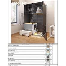 Indoor Cat Litter Box Cage With Large Free Space, Cat House, Cat Villa - Multicolor - View 10