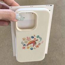 TPU Material Sea Turtle Underwater Exploration Pattern Phone Case Compatible With Apple 17 Pro Max/17/16 Pro Max/15/13/12/11, S20 FE/A15/S24/A55, Note 11/Note 12/Note 13 Pro, Full Coverage Anti-Drop Soft Protective Phone Cover - White - View 3