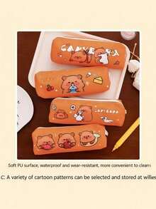 1pc Water Vole Pencil Case, Large Cute Student Gift, Back To School Stationery Storage Bag - Multicolor - View 4
