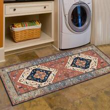 Elegant Long Sliding Mats - Featuring A Modern Geometric Design In Blue, Beige, And Brown, Perfect For Decorating Hallways, Staircases, And Hotel Corridors. A Top Choice For Holiday Gifts And Rugs. Made Of Machine-Washable Polyester, These Washable Area Mats Are Easy To Clean. - C - View 10