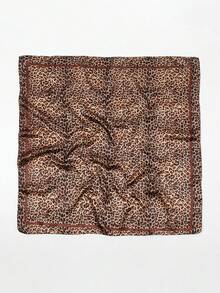 1pc 2026 Women's Classic Leopard Print Satin Scarf, Versatile Daily Wear Sun Protection - Solid Color - View 14