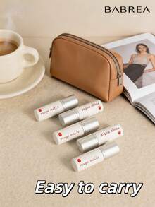 babrea 丝绒哑光唇膏，持久防水唇彩，不粘腻柔滑质地，高显色度，适合日常妆容 - 521時間主宰 - 查看 5