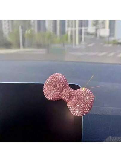 Rhinestone Bow Car Decor Clip For Center Console, Screen & Sun Visor, Universal Cute Car Accessory For Women & Girls, DIY Car Interior Decoration Gift