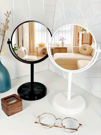 Europäischer matter doppelseitiger Kosmetikspiegel, großer Prinzessinnen-Schminkspiegel mit Ständer, hochauflösender Vergrößerungs- und normaler zweiseitiger Spiegel, geeignet für Mitesserentfernung und detailliertes Make-up, eleganter Schminktisch-Kosmetikspiegel für Zuhause, Salon und Studentenwohnheim, Schlafzimmer-Schminktisch und luxuriöse Hautpflege-Ästhetik