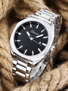 Men's Dual-Tone Watch, Octagonal Bezel Business Wristwatch With Date Display - one-size - View 11