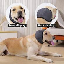 1PC Dog Ear Muffs & No Shake Ear Wrap For Hematoma, Bathing, Drying,Swim& Noise Anxiety Relief - Elastic Waterproof Ear Protector With Calming Hoodie Design For Grooming/Head Ear Cover - Multicolor - View 6