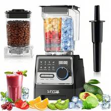 SPZTJK Wall-Breaking Machine, Kitchen Blender, With A 1500 Watt Motor, 68-Ounce Large Capacity, Desktop Professional Wall-Breaking Machine, Used For Crushing Ice And Frozen Drinks (Black) - 美規A型插(110-127V) - 查看 1