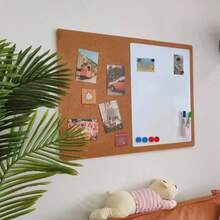 1 pieza Pegatina de pared de fieltro de 2 colores, sin necesidad de perforar, pizarra de fieltro de doble uso, pared de fotos, pizarra de mensajes, vinilo de pizarra blanca para decoración de pared - multicolor - Ver 7