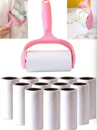 1 Set Portable Mini Lint Roller Kit - 1 Roller Handle + 3 Replacement Rollers, Strong Adhesive For Pet Hair Removal, Easy To Use, Reusable Handle, No Power Needed For Pet/Clothes/Carpet/Car Seats, Essential For Pet Owners