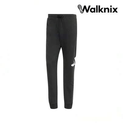 Adidas Essentials SS25 Sportswear Big Logo French Terry Comfortable Knitted Sweatpants Black White Bottoms Men