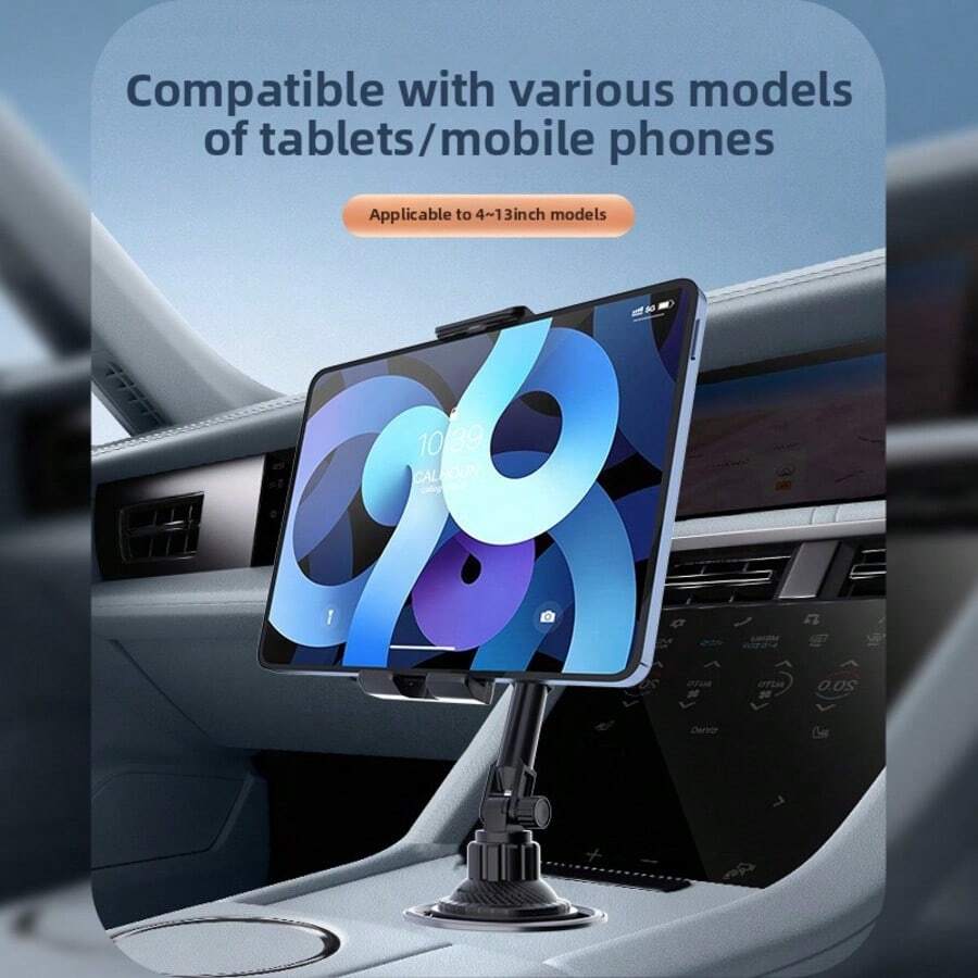 车载平板电脑支架，可调节车载杯架支架，适用于平板电脑和智能手机，ABS材质，防水，可旋转，兼容多种车型，兼容4-13英寸平板电脑、Mini/Air/Pro以及所有移动设备，为前排乘客和后排座椅提供理想支撑，车载平板电脑支架，车载支架，汽车配件