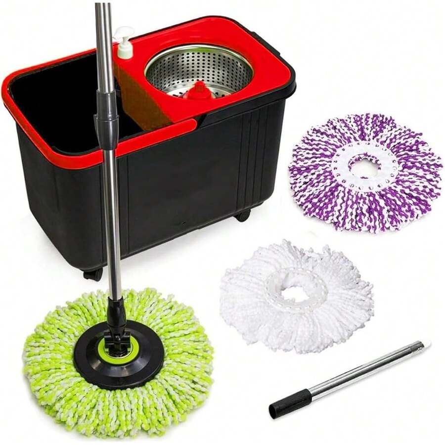 -Magic 360 Spin Mop And Bucket With Wringer – 3 High-Absorbent Microfiber Washable Heads, Soap Dispenser – Spinning Mop And Bucket Set For All Types Floor Cleaning - Hình chữ nhật Hình chữ nhật Hình chữ nhật - Xem 1