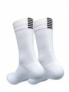 1/10双装 时尚耐穿运动袜，柔软防滑骑行袜，男女通用 - 黑與白 - 查看 7