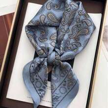 1PC Valentine's Day New 70*70cm Korean Style Small Square Scarf Women's Silk Scarf Spring Summer Sunscreen Neck Scarf Neck Protector Bag Tie Hair Band Versatile - F215 - 查看 11