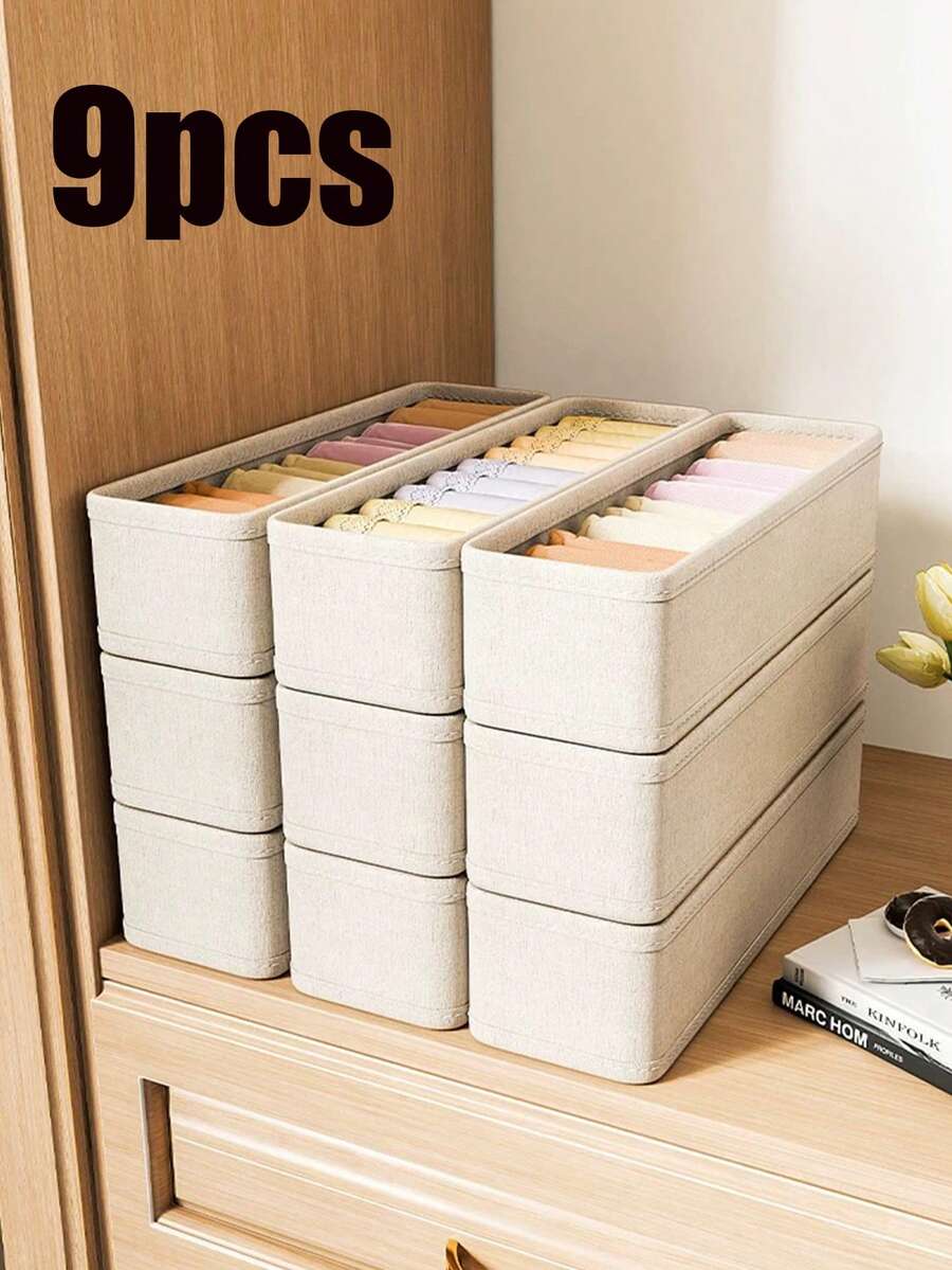 9件/6件/4件/1件装可折叠布艺抽屉收纳盒 - 多功能收纳盒 - 无纺布袜子、内衣、领带、围巾整理盒 - 节省空间的衣柜收纳盒、抽屉整理盒、厨房抽屉收纳盒、内衣袜子收纳盒、衣柜裤子分隔架、牛仔裤分隔架、胸罩折叠层、橱柜衣柜整理架