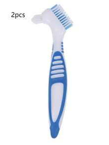 四支装假牙清洁刷，双面假牙保持器清洁刷，适合居家、旅行、户外活动。父亲节、开学季、节日送礼佳品（蓝色、绿色、紫色、橙色） - 彩色 - 查看 12