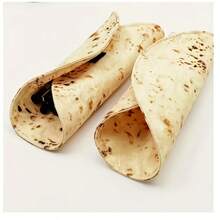 1pc Canvas Rolled Pencil Case, Burrito Design, Portable Stationery Organizer, Mexican Burrito Pencil Pouch - A - View 3