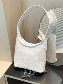 Fashionable Woven Square Shoulder Bag For Women - White - View 1