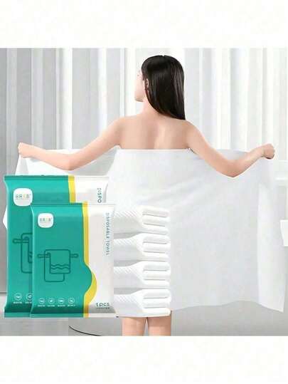 25pcs/20pcs Multifunctional Disposable Bath Towels, [140cm X 70cm], [120cm X 60cm] Larger & Thicker Size, Individually Packaged, Soft, Skin-Friendly, Comfortable For Bathing, High Absorbency, Suitable For Business Travel, Home, Travel, Hotel, Gym, Office, Vacation, Bathroom And Camping, Clean And Packaging