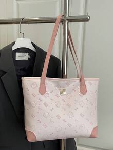 Bolso de hombro de gran capacidad, estilo lindo y sencillo, y versátil, nuevo para 2026 - Rosa - Ver 5