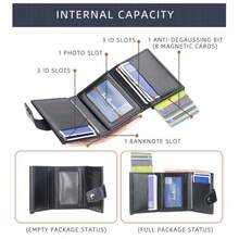 New Men's RFID Aluminum Card Holder, Multi-Card Slots Magnetic Buckle Card Case Wallet, Short Automatic Pop-Up High-End Card Holder For Women Small Wallet Cute Wallet Card Wallet Travel Essential Summer - Multicolor - View 10
