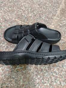 Jifffly Dép đi trong nhà dày chống trượt, dép nam mùa hè chống mài mòn, chất liệu EVA. - màu đen - Xem 4