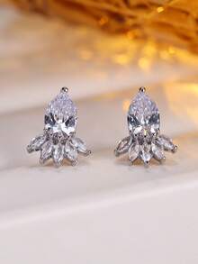 1对女士耳环，精致时尚百搭通勤耳环，优雅高贵的耳环，适合女士日常佩戴 - 耳環 - 查看 2