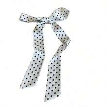Korean Long Black And White Polka Dot Silk Scarf, Spring And Summer New Neck Scarf, Decorative Versatile Temperament With Shirt Streamer - Đỏ - Xem 6