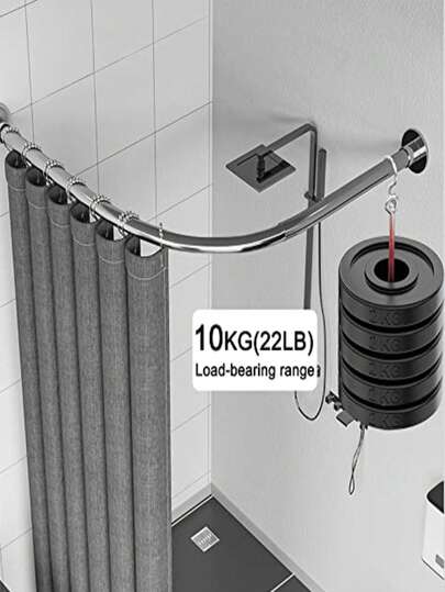 L-Shaped Adjustable Stainless Steel Corner Curtain Rod, Wall-Mounted Metal Pole, Suitable For Home And Clothing Stores, Very Popular Extra-Long Stainless Steel Curtain Rod, Shower Curtain Rod, Curtain Rod, Wardrobe Hanging Rod, Retractable Rod, Drying Rack, Hanging Rod, Bracket, Kitchen Storage Rod, Adjustable Length Curtain Rod, Retractable Rod For Kitchen Cabinet, Bathroom Cabinet And Shoe Rack, Adjustable Stainless Steel Drying Rack, Retractable Bathroom Towel Rod, Drying Rack, Curtain Rod, Cabinet Hanging Rod, Retractable Shower Curtain Rod, Balcony Railing, Suitable For Curtains, Doors And Bedroom Storage.