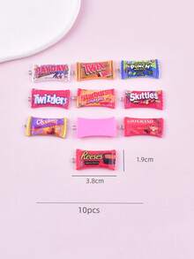 10pcs Mini Chocolate Candy Resin Pendant, Suitable For Women Earring DIY Jewelry Making - Chocolate - View 4