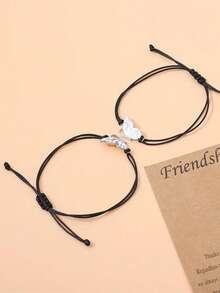 一对简约休闲的蝴蝶结女士编织手绳 - 蝴蝶型 - 查看 1