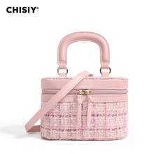 Original Pink Square Box Bag, New Arrival Sweet Style, Handheld & Crossbody Bag, Fashionable Square Box Design With Attitude, Exquisite Zipper Design, Convenient And Practical, Detachable Shoulder Strap, Multi-Functional Carrying Options To Meet Different Matching Needs - Pink - View 8