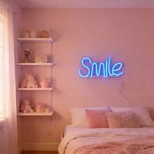 1pc LED Bar Game Room Smile Neon Sign Wall Decor, Battery/USB Powered, Suitable For Holiday Party, Fairy Lights, Home, Shop, Bedroom, Living Room Decoration - Smile Neon Sign - View 10